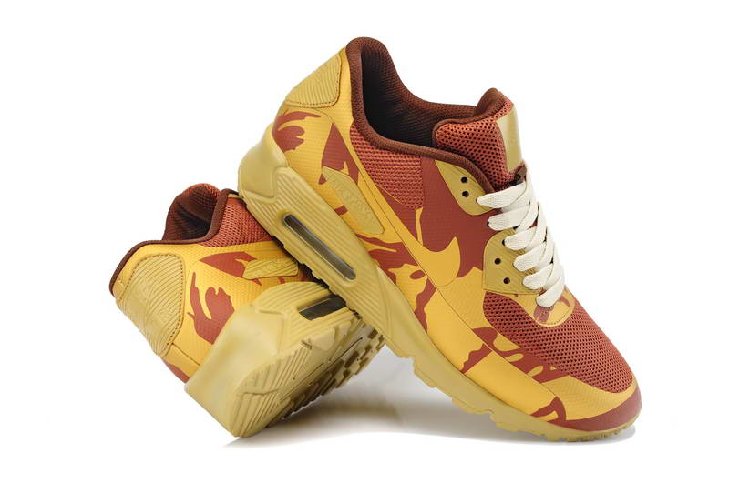 Nike Air Max 90 Chaussures Hommes bandes preenregistrees Jaune Rouge (2)